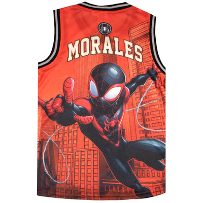 Marvel Avengers and Spider-Man Boys Basketball Sleeveless Shirt & Shorts, Superheroes 2-Piece Outfit Set for Kids