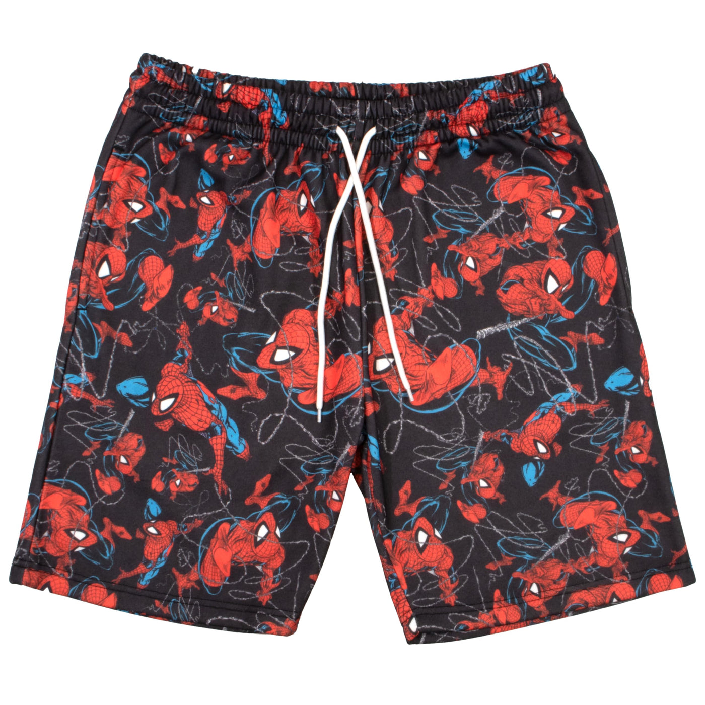 Marvel Comics Spider-Man Web-Slinging All Over Print, Venom Anti-Hero, Spiderman Mens Casual Drawstring Shorts