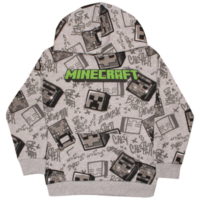 Minecraft Boys Hoodie and Short Set Allover Graphic Hoodie and Shorts 2 Piece Set for Big Kids Fashion Clothing Set