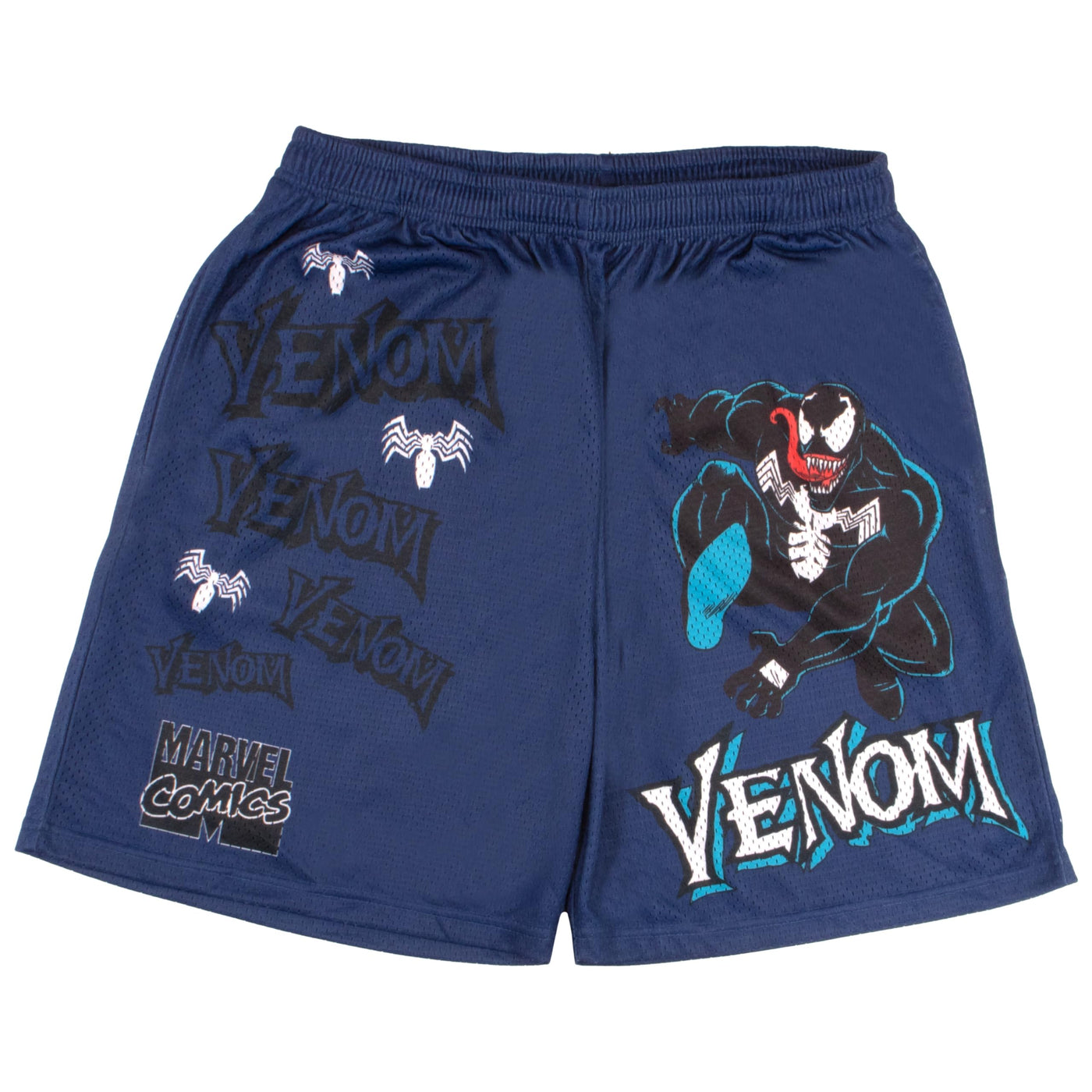 Marvel Comics Spider-Man Web-Slinging All Over Print, Venom Anti-Hero, Spiderman Mens Casual Drawstring Shorts