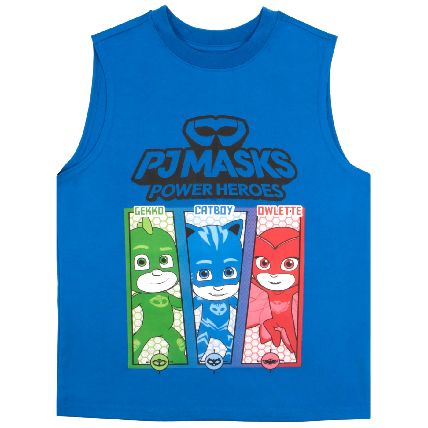 PJ Masks Boys 3 Piece Short Set Short Sleeve Shirt Tank Top Shirt and Shorts 3 Pack Bundle Set for Kids and Toddlers