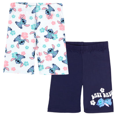 Disney Lilo and Stitch Girls 2-Pack Shorts Set - Lilo & Stitch Biker Shorts Bundle Set for Girls