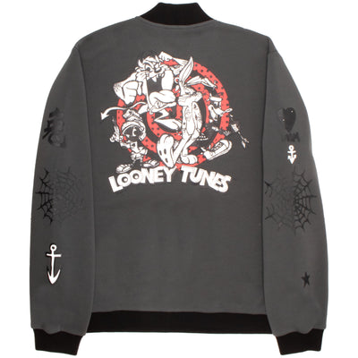 Warner Bros Looney Tunes Varsity Bomber Jackets for Men Looney Tunes Graphic Print Lightweight Varsity Jackets Fashion Coats