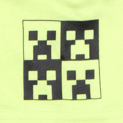 Minecraft Creeper Boys Short Sleeve T-Shirt & Shorts with Lenticular Image Changing Patch, 2-Piece Gamer Outfit Shorts Set