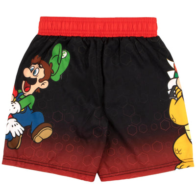 Nintendo Super Mario Bros Boys Swim Wear Rash Guard Set Super Mario 2 Piece Set Boys Swimsuit Boys Rash Guard Boy Swim Trunks