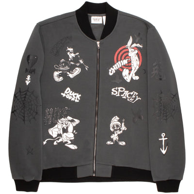 Warner Bros Looney Tunes Varsity Bomber Jackets for Men Looney Tunes Graphic Print Lightweight Varsity Jackets Fashion Coats