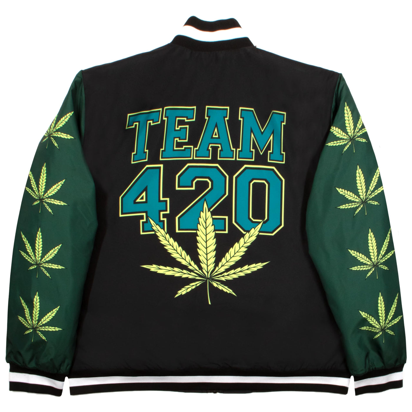 Isaac Morris Limited Cheech and Chong Team 420 Mens and Womens Zip-Up Varsity Jacket