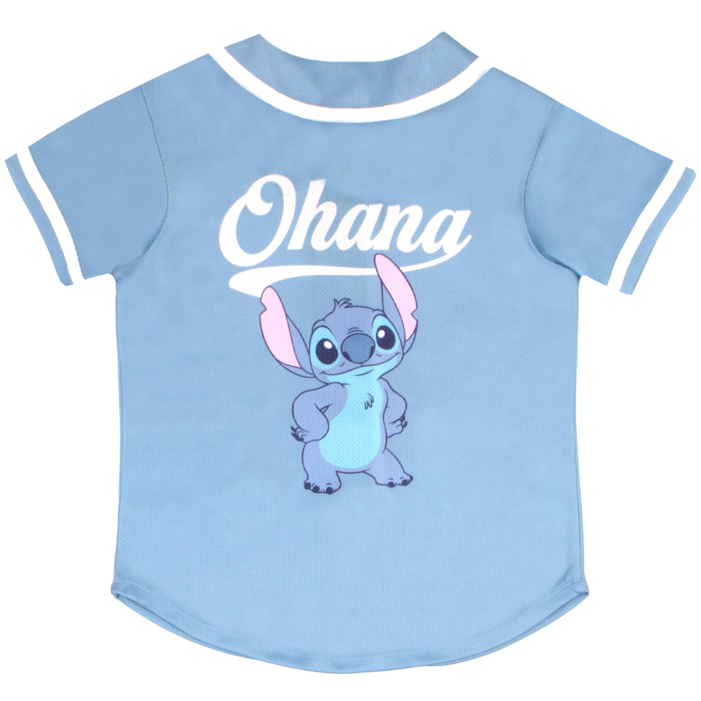 Disney Lilo & Stitch Girls Baseball Jersey Button Down Shirt for Big and Little Kid Polyester Sports Fan Jerseys Kids Shirts