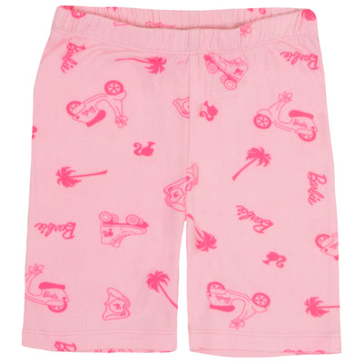 Barbie Girls 2-Pack Shorts Set - Vibrant Tropical, Skate & Scooter Graphics Shorts for Kids