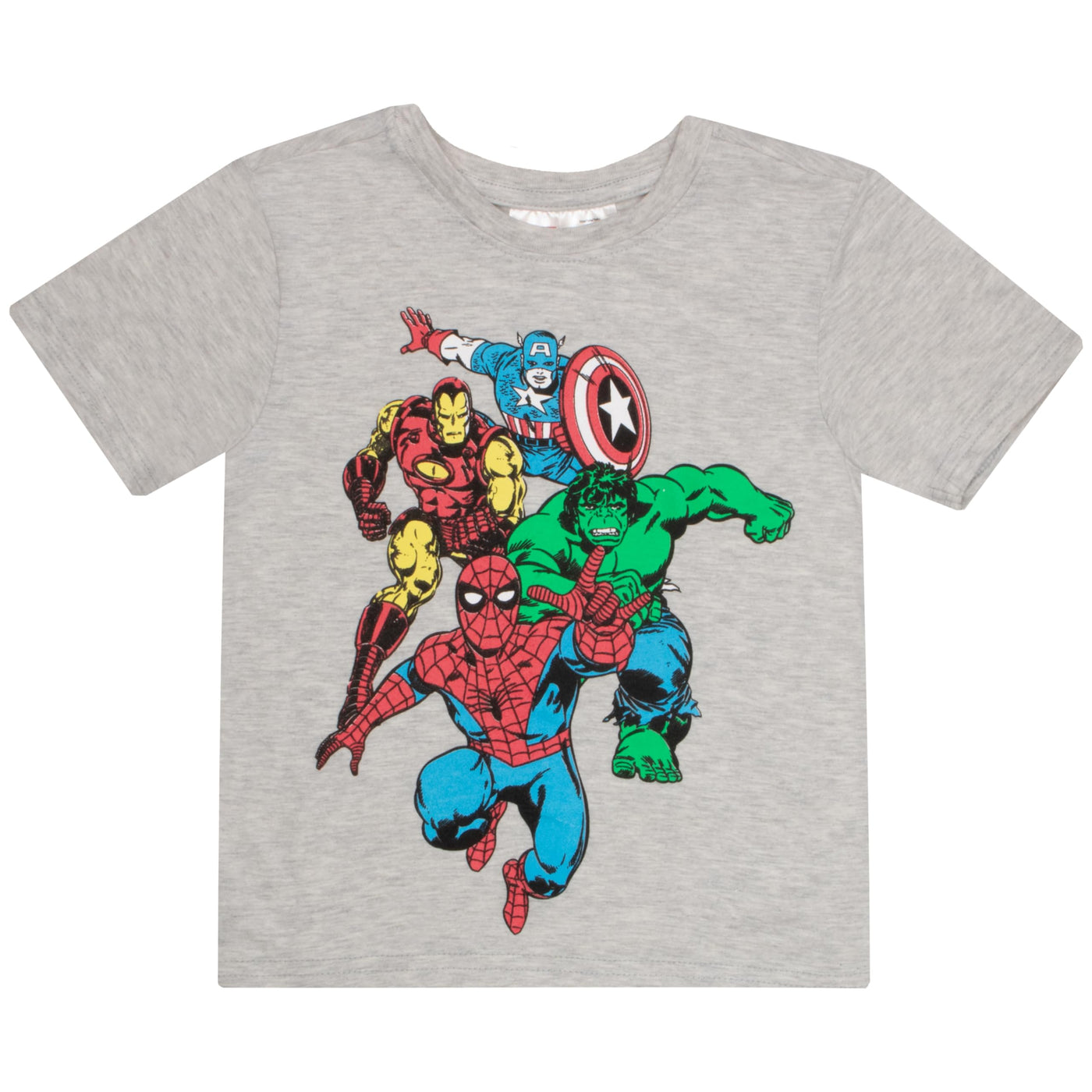 Marvel Avengers Superheroes Boys Short Sleeve T-Shirt and Shorts Set, 2-Piece Superhero Outfit Bundle for Boys