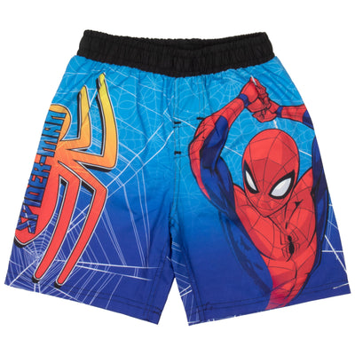 Marvel Spider-Man Peter Parker and Miles Morales Boys Swim Trunks - Spiderman Bathing Suit Swim Shorts