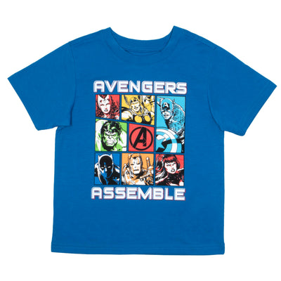 Marvel Avengers Comics Boys 2-Pack Short Sleeve T-Shirt Bundle Set for Kids