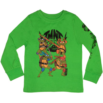 Nickelodeon Teenage Mutant Ninja Turtles Boys Long Sleeve T-Shirt 2-Pack, TMNT 2-Pack Bundle Set for Kids and Toddlers