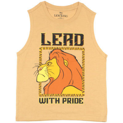 Disney Lion King Boys Sleeveless Shirt and Shorts Set, 2-Piece Casual Outfit Shorts Set for Kids