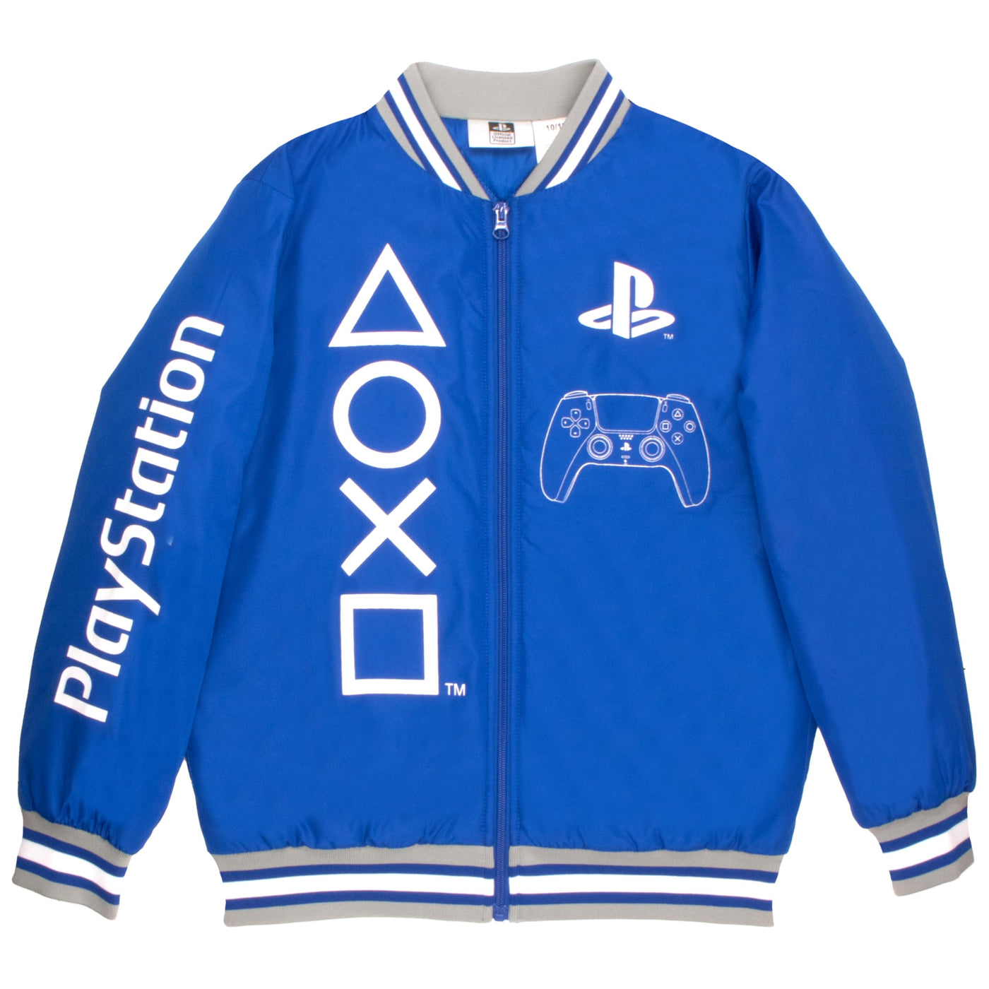 PlayStation Boys Gamer Varsity Bomber Jackets Zip-Up Sony Buttons Graphic Print Jacket for Kids