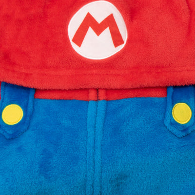 Nintendo Super Mario Brothers Boys Long Sleeve Onesie Zip Coverall with Hoodie Mario & Luigi Cosplay Zip Up Onesie