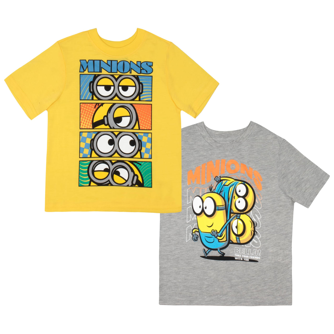 Minions Despicable Me Take Your Friends with You Boys 2-Pack Short Sleeve T-Shirt Bundle Set for Kids