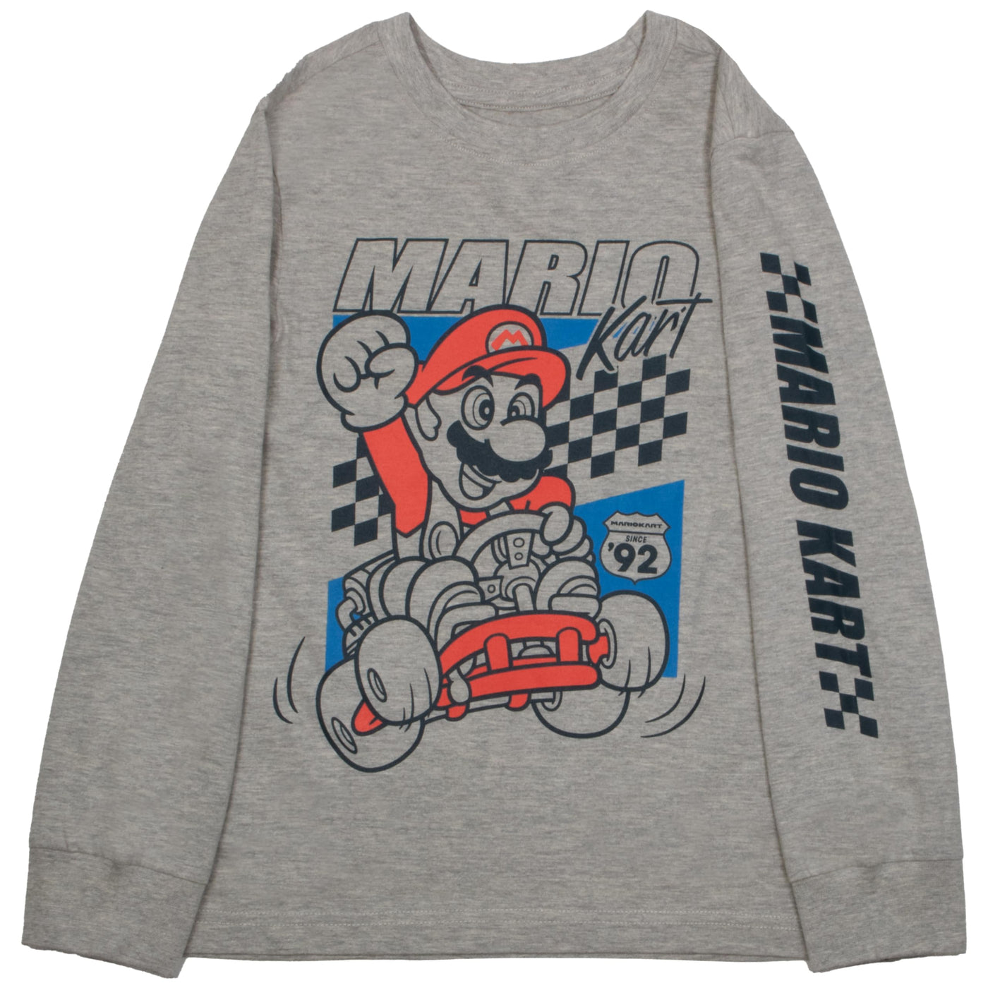 Nintendo Super Mario Kart Race Boys Long Sleeve T-Shirt, 3-Pack Bundle Set for Kids and Toddlers