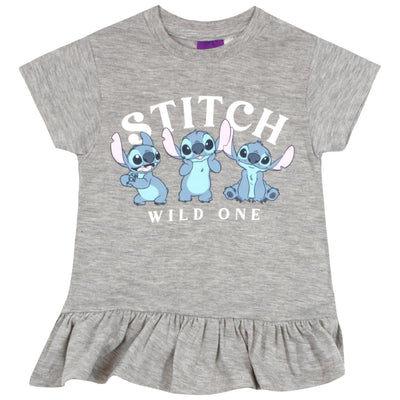 Disney Minnie Mouse, Lilo and Stitch Girls Short Sleeve T-Shirt & Leggings Pants Set, Tee & Leggings 2-Piece Bundle for Girls