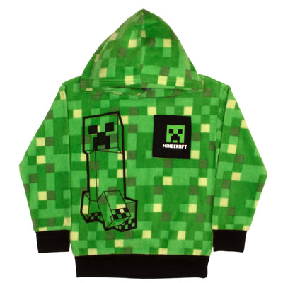 Minecraft Creeper Graphic 2-Piece Set - Boys Fleece Pullover Hoodie & Jogger Pants 2-Pack Bundle Set for Kids and Toddlers