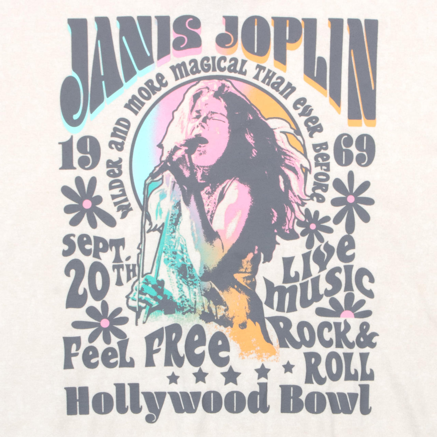 Isaac Morris Limited Janis Joplin Classic Rock & Roll Womens Fringe Short Sleeve T-Shirt