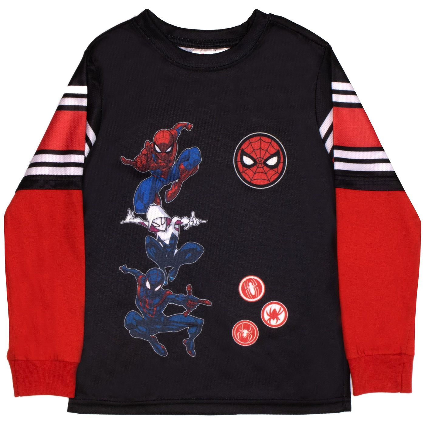 Marvel Spider-Man Boys Long Sleeve Active Mesh T-Shirt 3-Pack, Spiderman 3-Piece Bundle Set