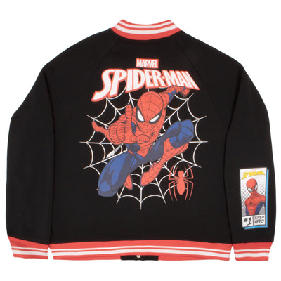 Marvel Spider-Man Varsity Jackets for Women Spiderman Graphic Print Lightweight Varsity Jacket Casual Fashion Coats