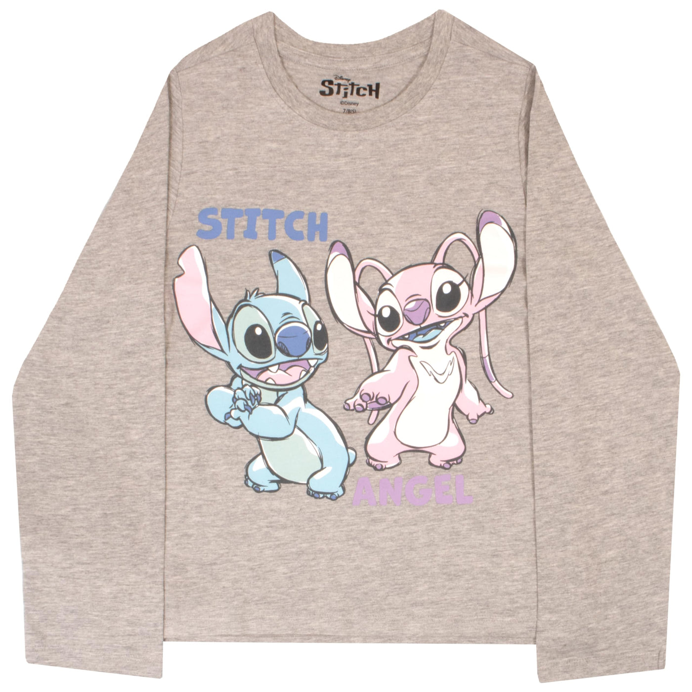 Disney Lilo and Stitch Girls Graphic Tees Long Sleeve T Shirts Classic Lilo & Stitch Print T Shirt 2 Pack Girls Tops