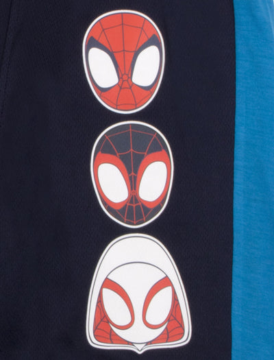 Marvel Spidey and His Amazing Friends 3 Piece Boys Short Set Spider-Man Shirt Tank Top and Shorts Set Spiderman 3 Pack