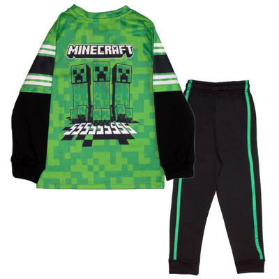 Minecraft Video Game 2-Piece Set, Boys Long Sleeve Active Mesh T-Shirt & Pants 2-Pack Bundle Set