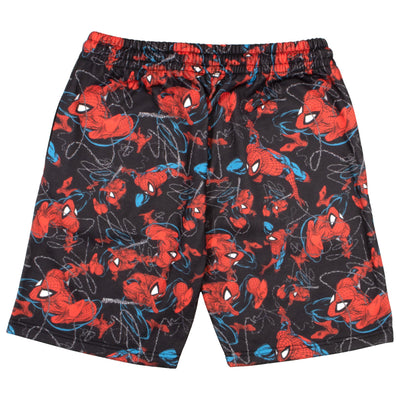 Marvel Comics Spider-Man Web-Slinging All Over Print, Venom Anti-Hero, Spiderman Mens Casual Drawstring Shorts