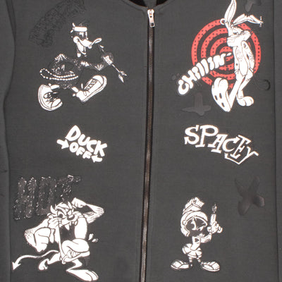 Warner Bros Looney Tunes Varsity Bomber Jackets for Men Looney Tunes Graphic Print Lightweight Varsity Jackets Fashion Coats