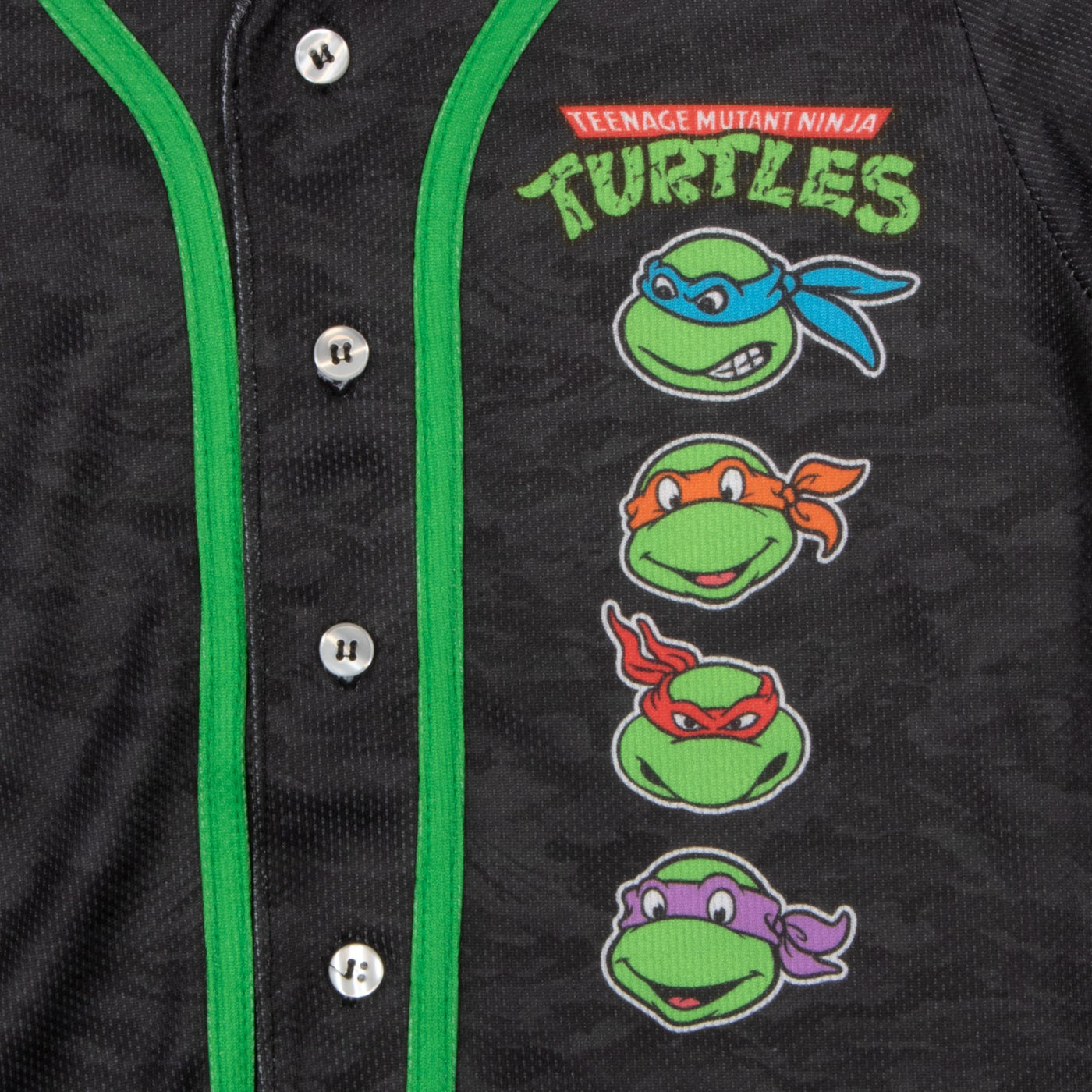 Nickelodeon Teenage Mutant Ninja Turtles Boys Baseball Jersey, TMNT Athletic Casual Button Down Short Sleeve Shirt for Boys