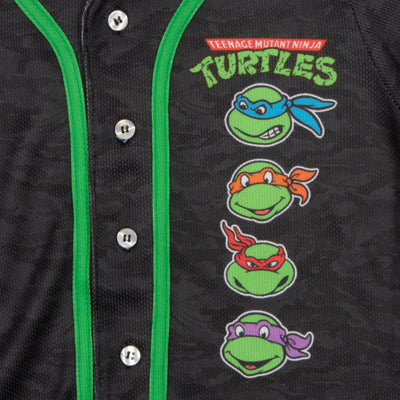 Nickelodeon Teenage Mutant Ninja Turtles Boys Baseball Jersey, TMNT Athletic Casual Button Down Short Sleeve Shirt for Boys