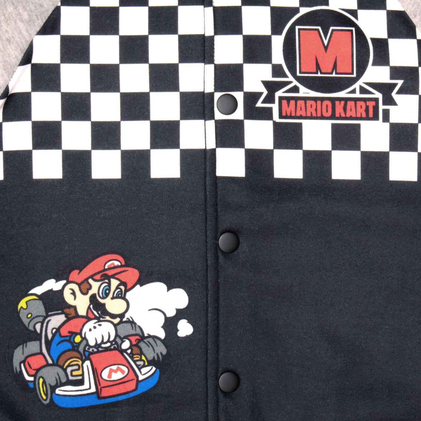 Nintendo Super Mario Graphic Boys Hooded Fleece Varsity Jacket for Kids and Toddlers