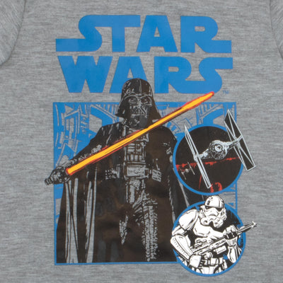 STAR WARS Boys 3 Piece Short Set Short Sleeve Shirt Tank Top Shirt and Shorts 3 Pack Bundle Set for Kids Toddlers