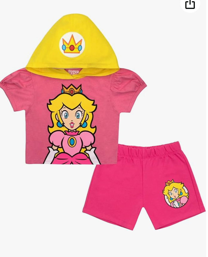 NINTENDO Characters Super Mario Lightweight Costume Short Sleeve Hoodie T-Shirt & Shorts Set