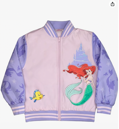 Disney Princess Girls Bomber Jackets, Minnie Mouse, Lilo and Stitch, Little Mermaid and More Bomber Jackets for Girls