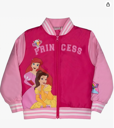 Disney Princess Girls Bomber Jackets, Minnie Mouse, Lilo and Stitch, Little Mermaid and More Bomber Jackets for Girls