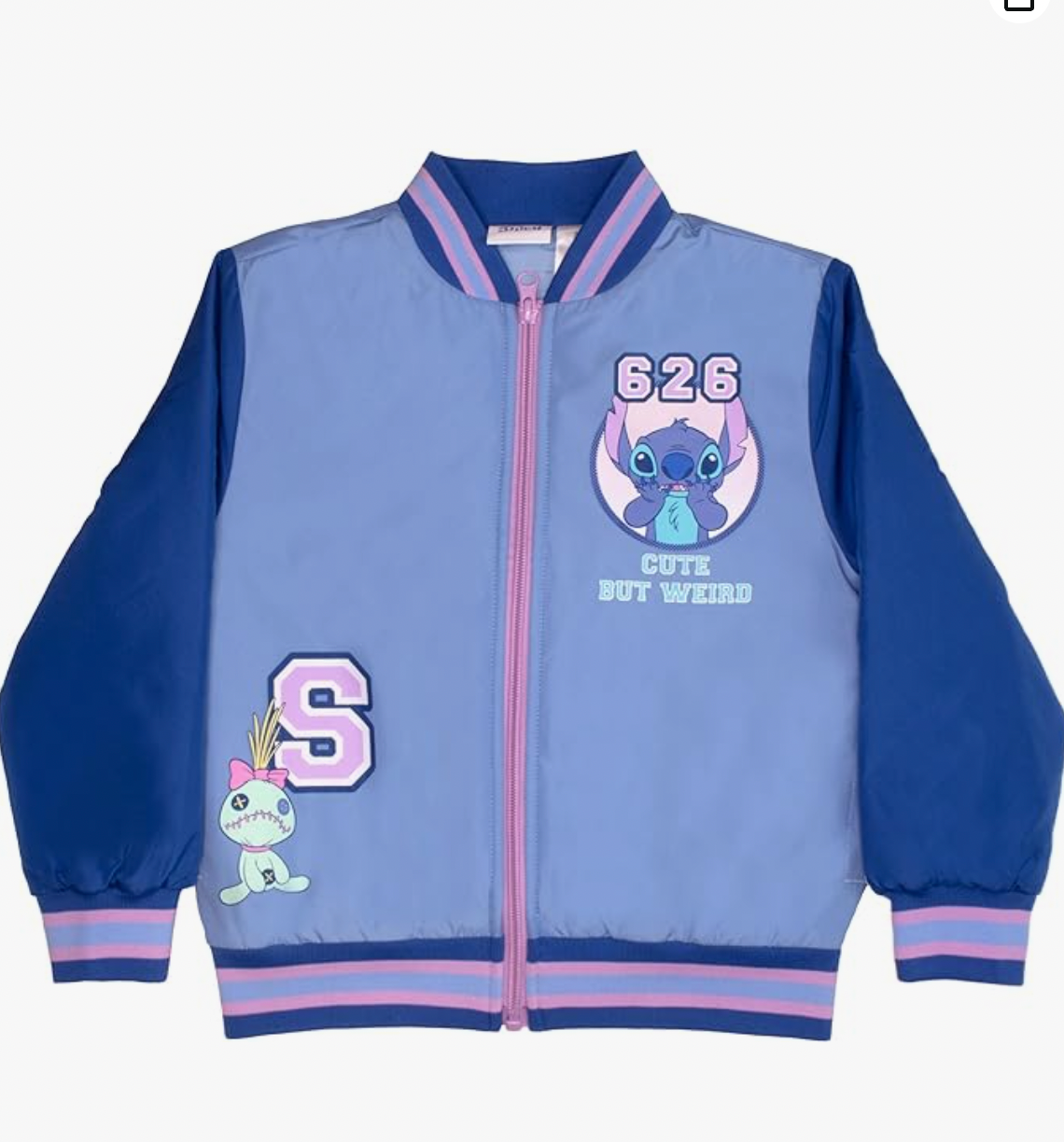 Disney Princess Girls Bomber Jackets, Minnie Mouse, Lilo and Stitch, Little Mermaid and More Bomber Jackets for Girls