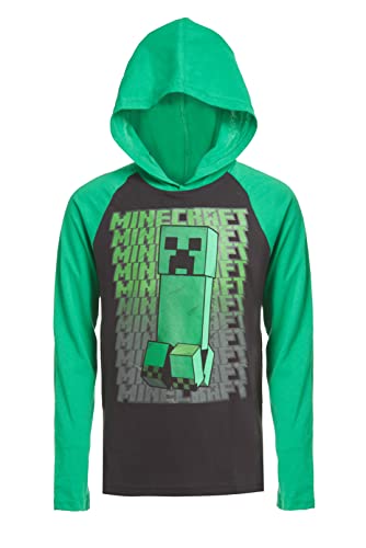 Minecraft Boys Long Sleeve Creeper Hoodie Tee