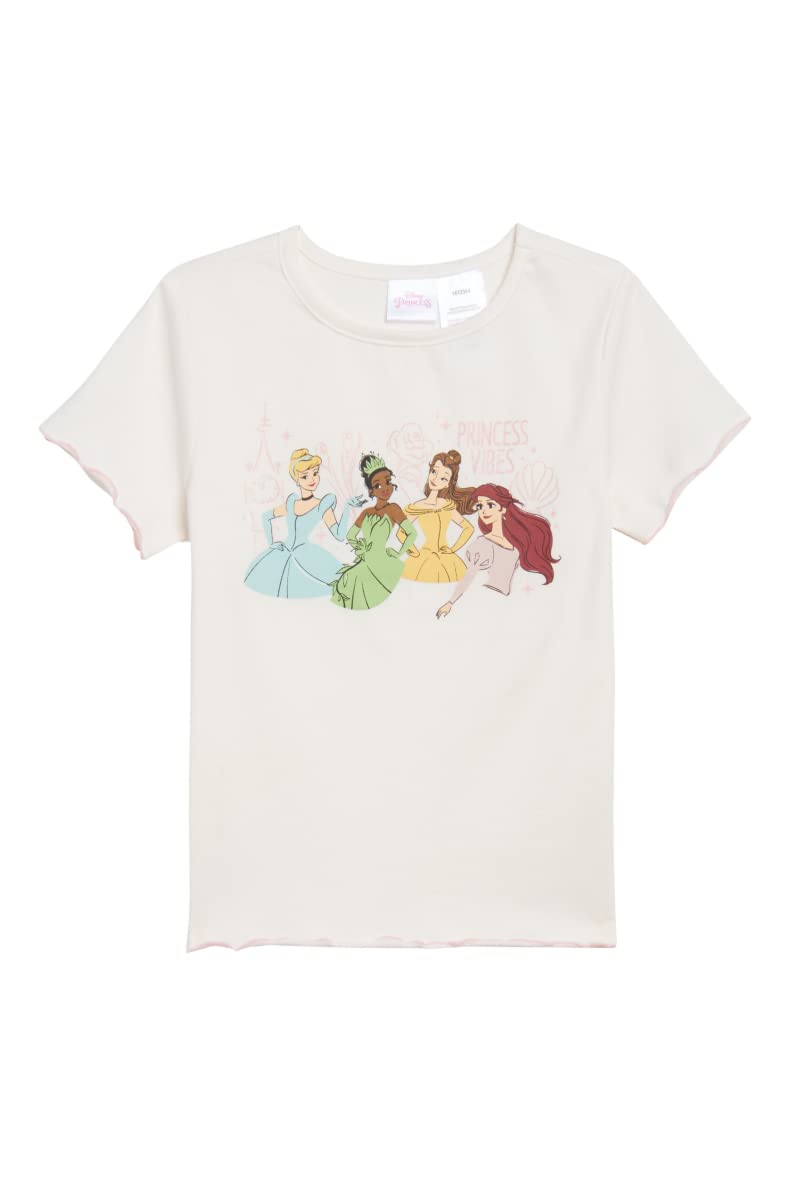 Disney Princess 3Pc Pants Set for Girls, Cinderella, Snow White, Jasmine, Ariel and More Zip-Up Hoodie, T-Shirt, Pants Set