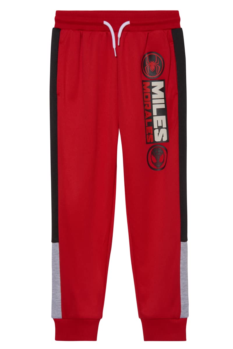 Marvel Spider-Man Boys 3-Piece Fleece Pants Sets, Peter Parker Miles Morales Zip-Up Hoodie, T-Shirt, Pants Sets for Boys