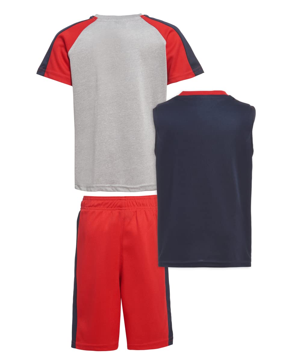 Disney boys Boys Cars Lightning Mcqueen Gray Heather 3 Piece T-shirt Tank Top Short Set