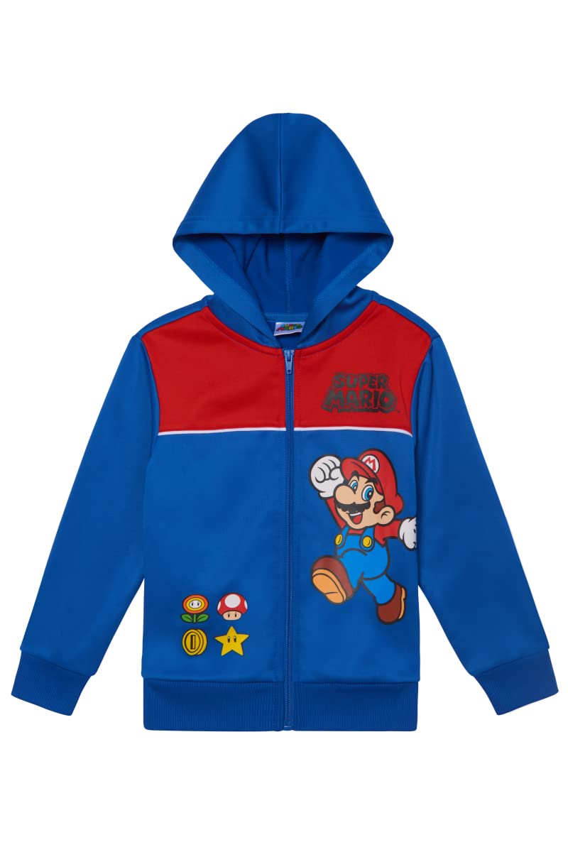 NINTENDO Super Mario Boys 3-Piece Set, Super Mario Zip-Up Hoodie, T-shirt, & Pants 3-Pack Bundle Set for Boys