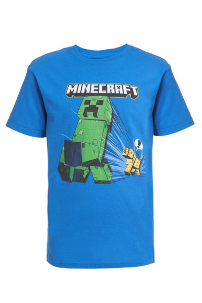 Minecraft Boys Creeper & Characters 3 Colors Short Sleeve T-Shirt Set, 3 Pack