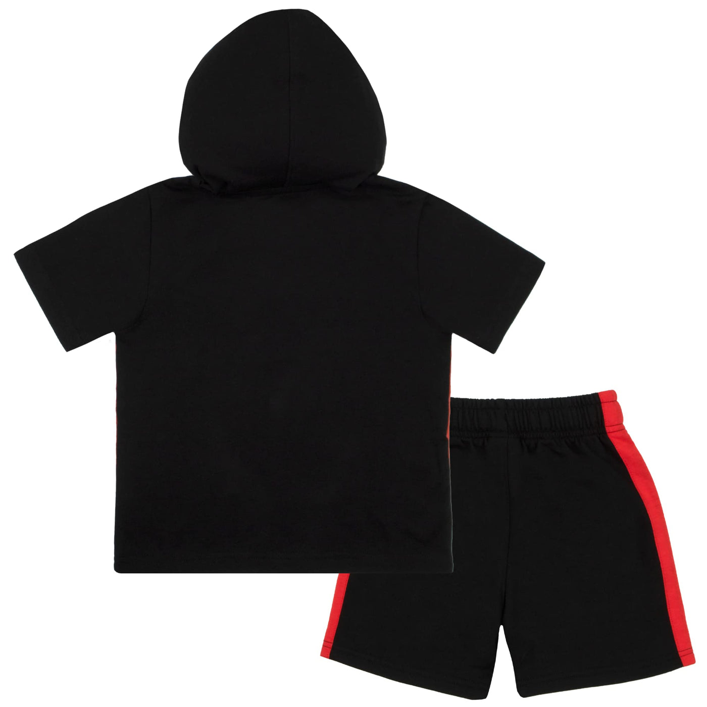 Marvel Avengers Superheroes Miles Morales Black Panther Boys Short Sleeve Hoodie T-Shirt & Shorts Athleisure Short Set