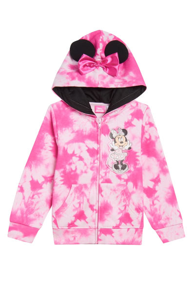 Disney Princess Minnie Mouse  3 Piece Pants Set for Girls, Girls Minnie Mouse Zip-Up Hoodie, T-Shirt, and Pants Set