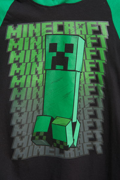 Minecraft Boys Long Sleeve Creeper Hoodie Tee