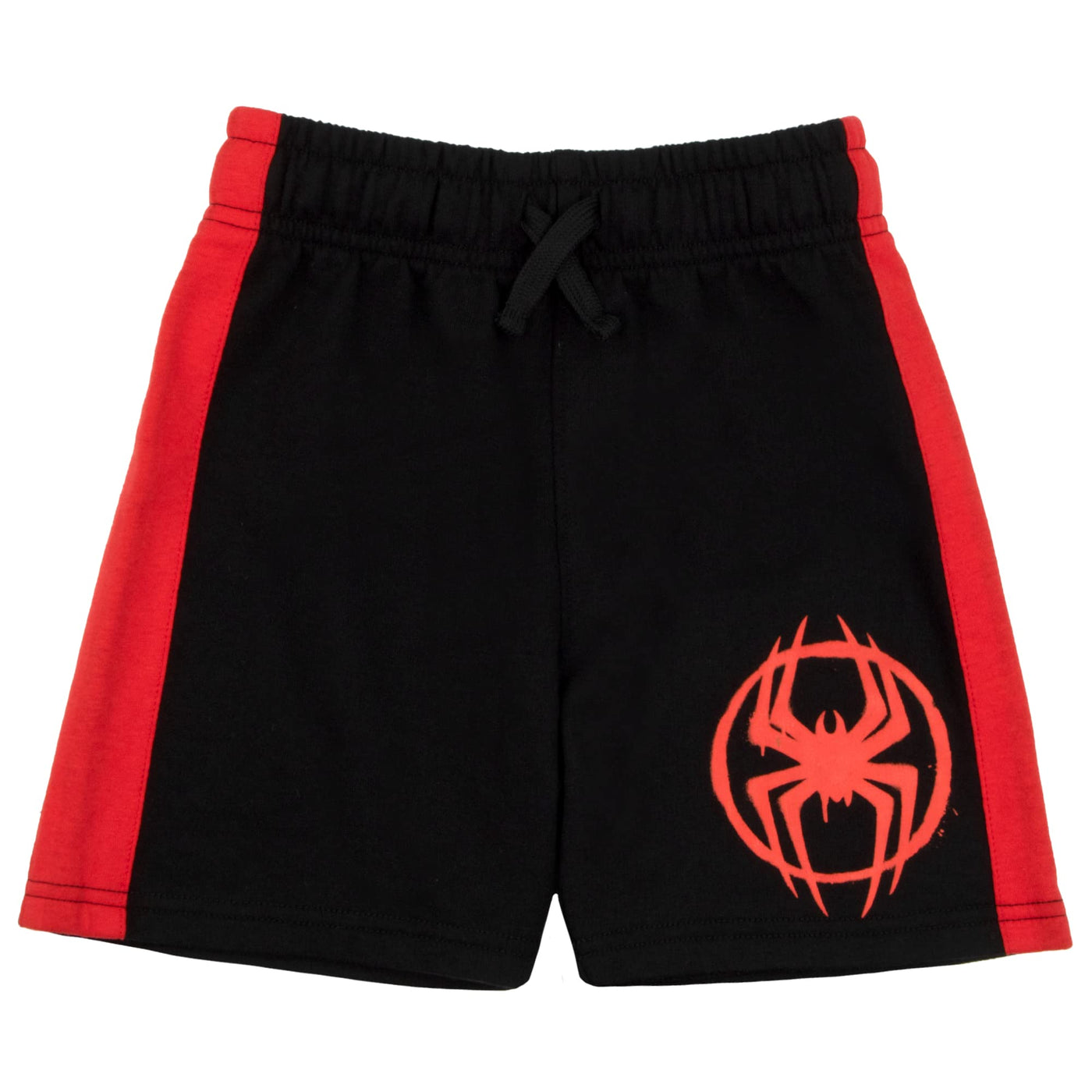 Marvel Avengers Superheroes Miles Morales Black Panther Boys Short Sleeve Hoodie T-Shirt & Shorts Athleisure Short Set